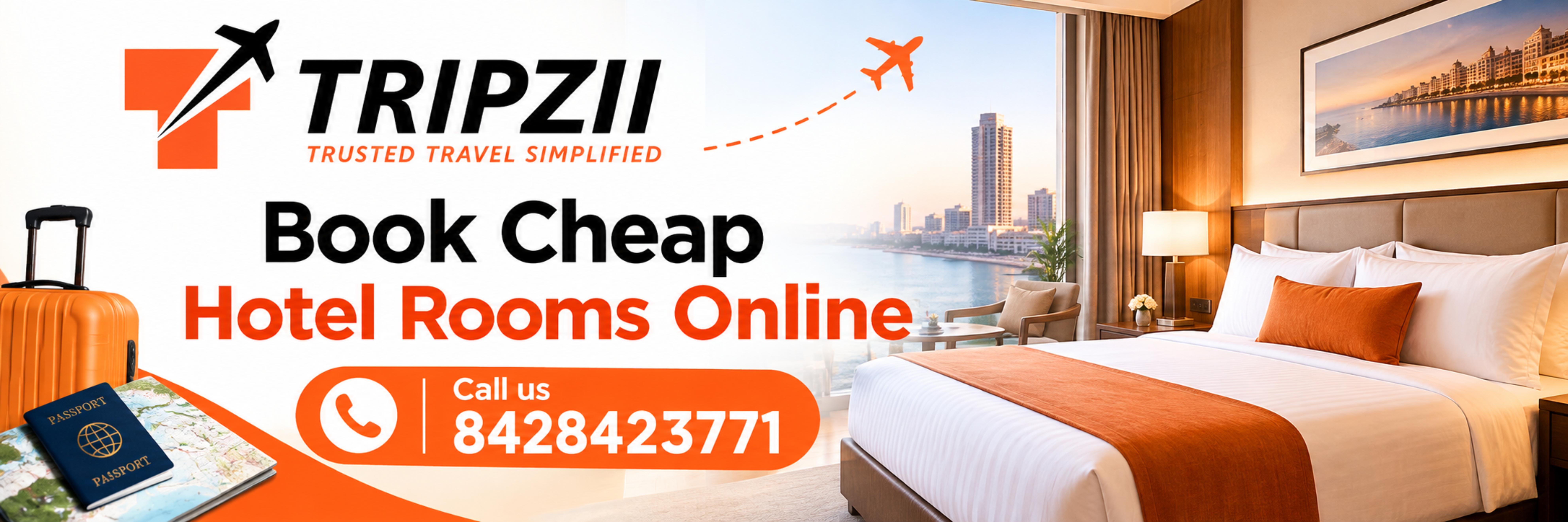 Book Cheap Hotel Rooms Online | Call us 8428423771 | Tripzii
